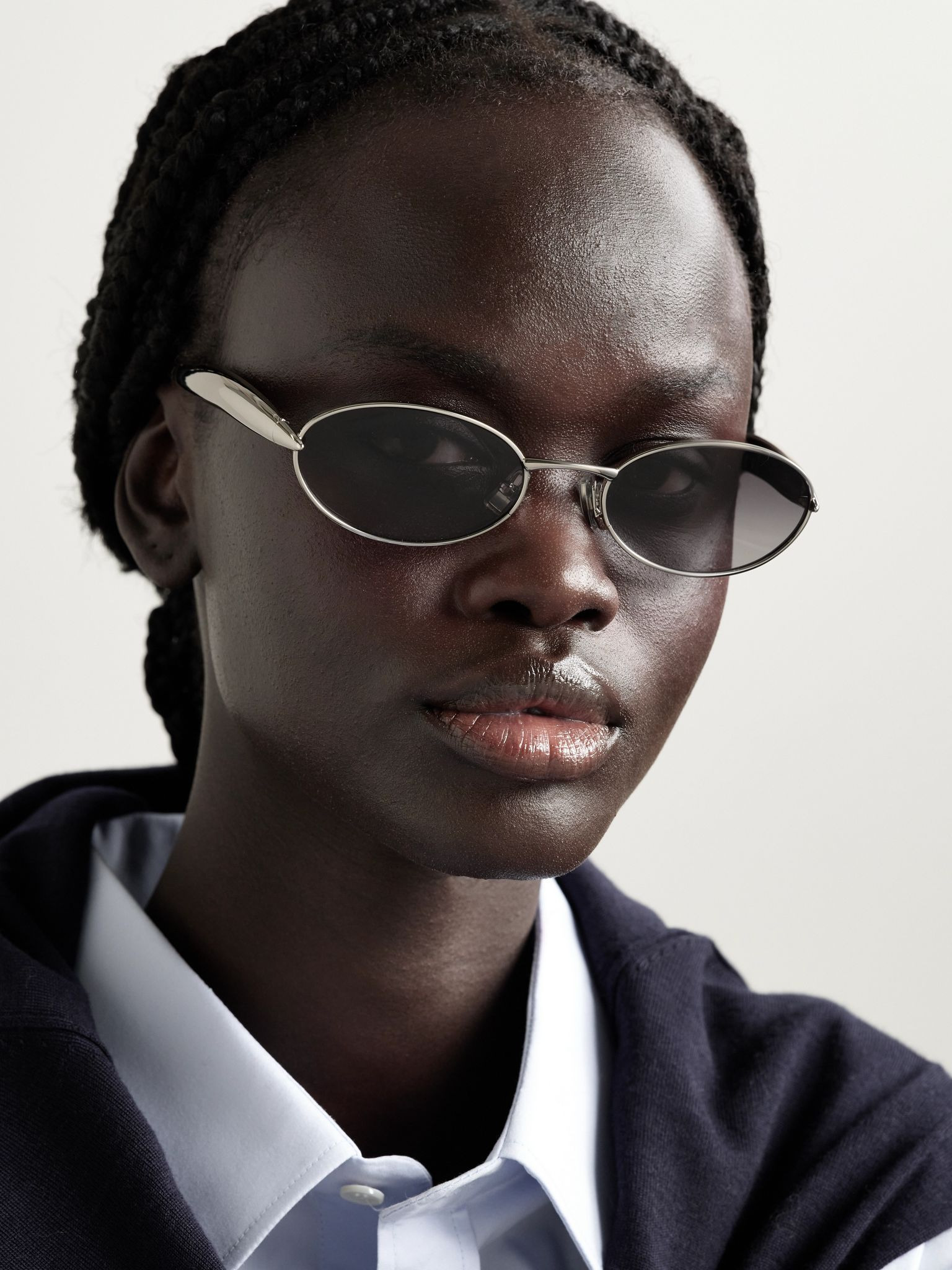 Sardine oval-frame silver-tone sunglasses Silver - 2