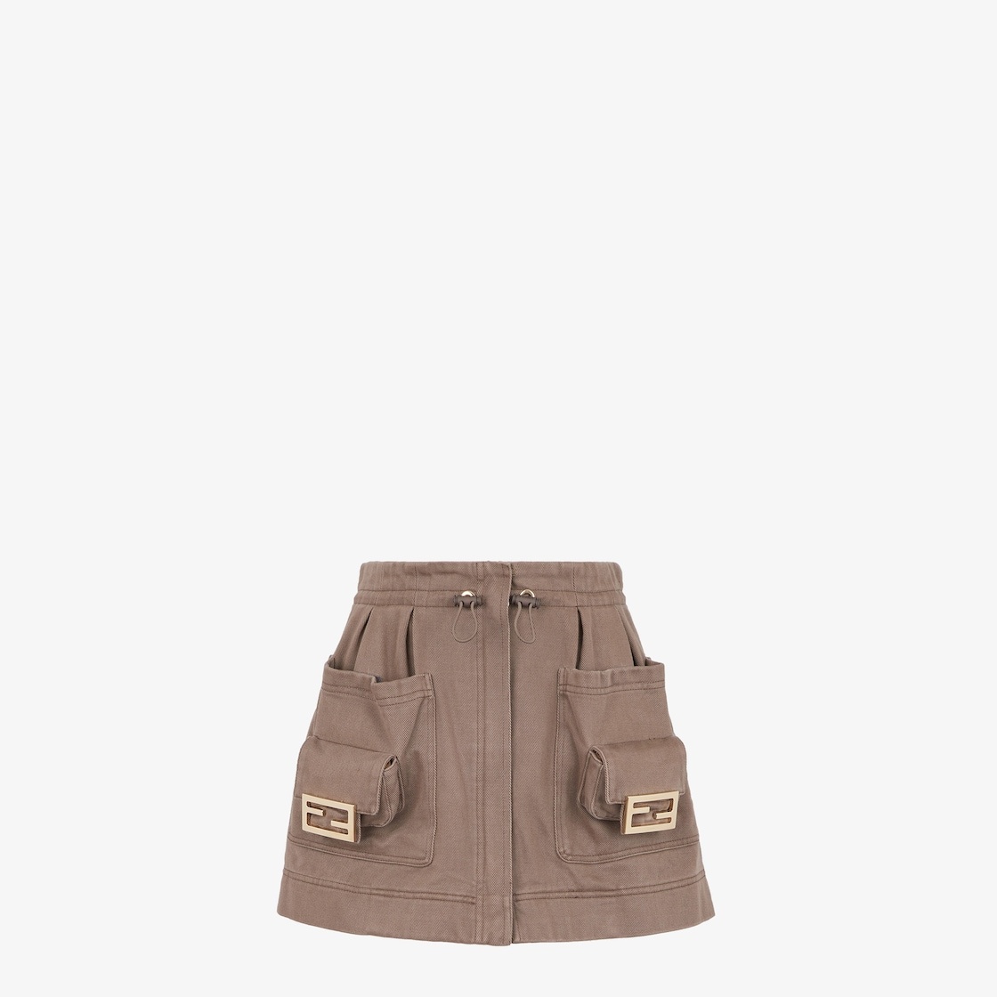 Brown drill skirt - 1