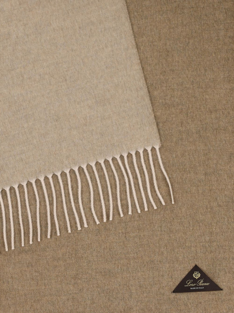 Loro Piana two-tone fringed scarf outlook