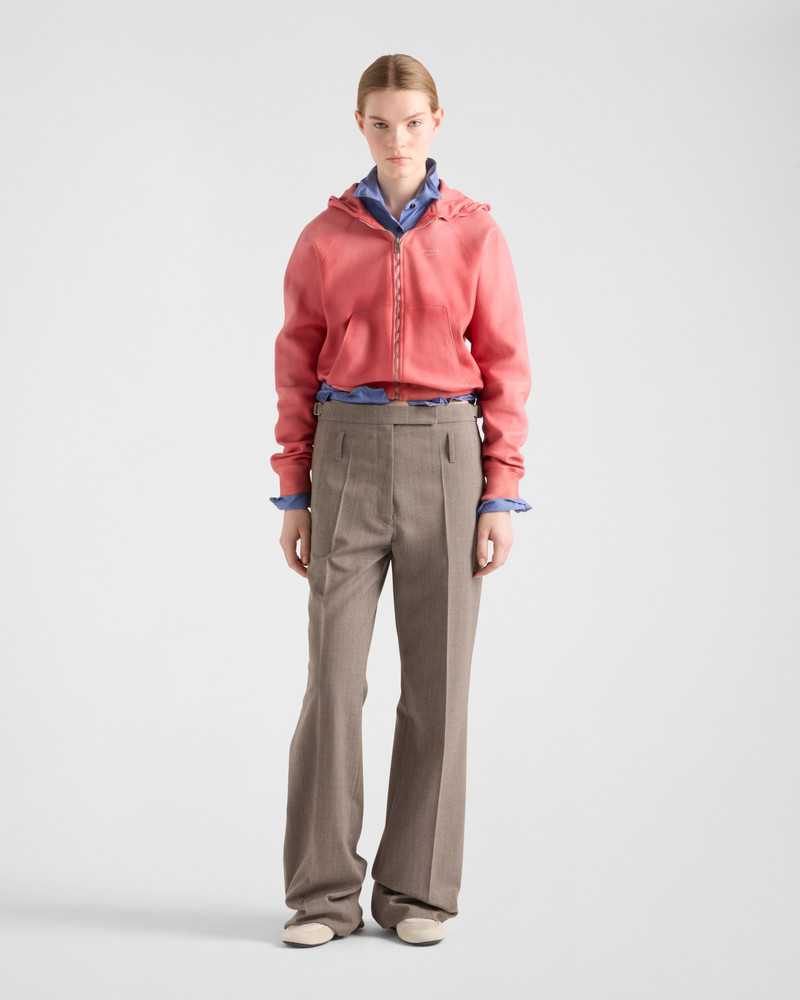 Prada Nappa leather hoodie outlook