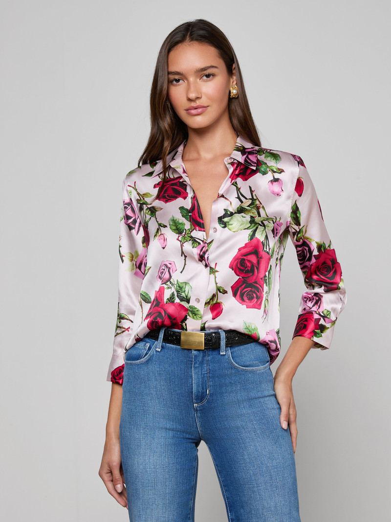 L'AGENCE Dani Silk Blouse outlook