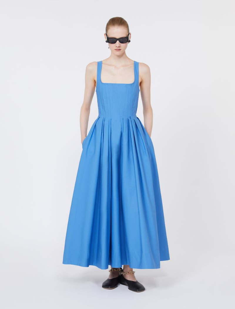 Sportmax Long sleeveless pure cotton dress - avio outlook