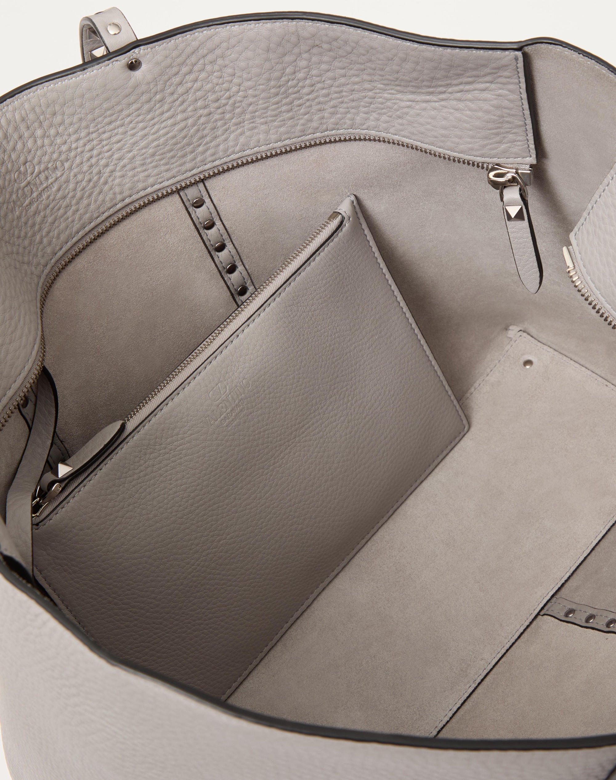VALENTINO GARAVANI ROCKSTUD SHOPPING BAG IN GRAINY CALFSKIN - 7