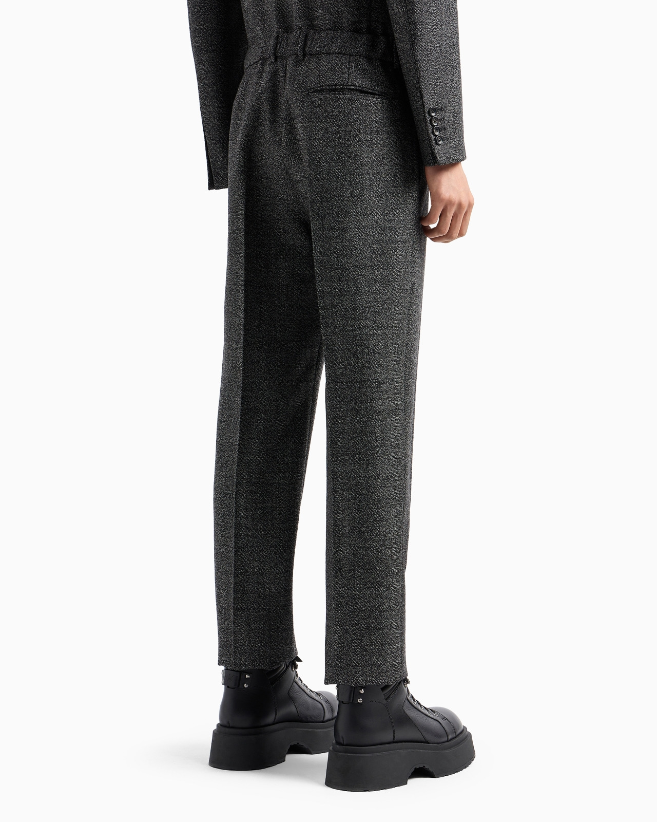 Mouliné-wool compact-grisaille trousers - 3