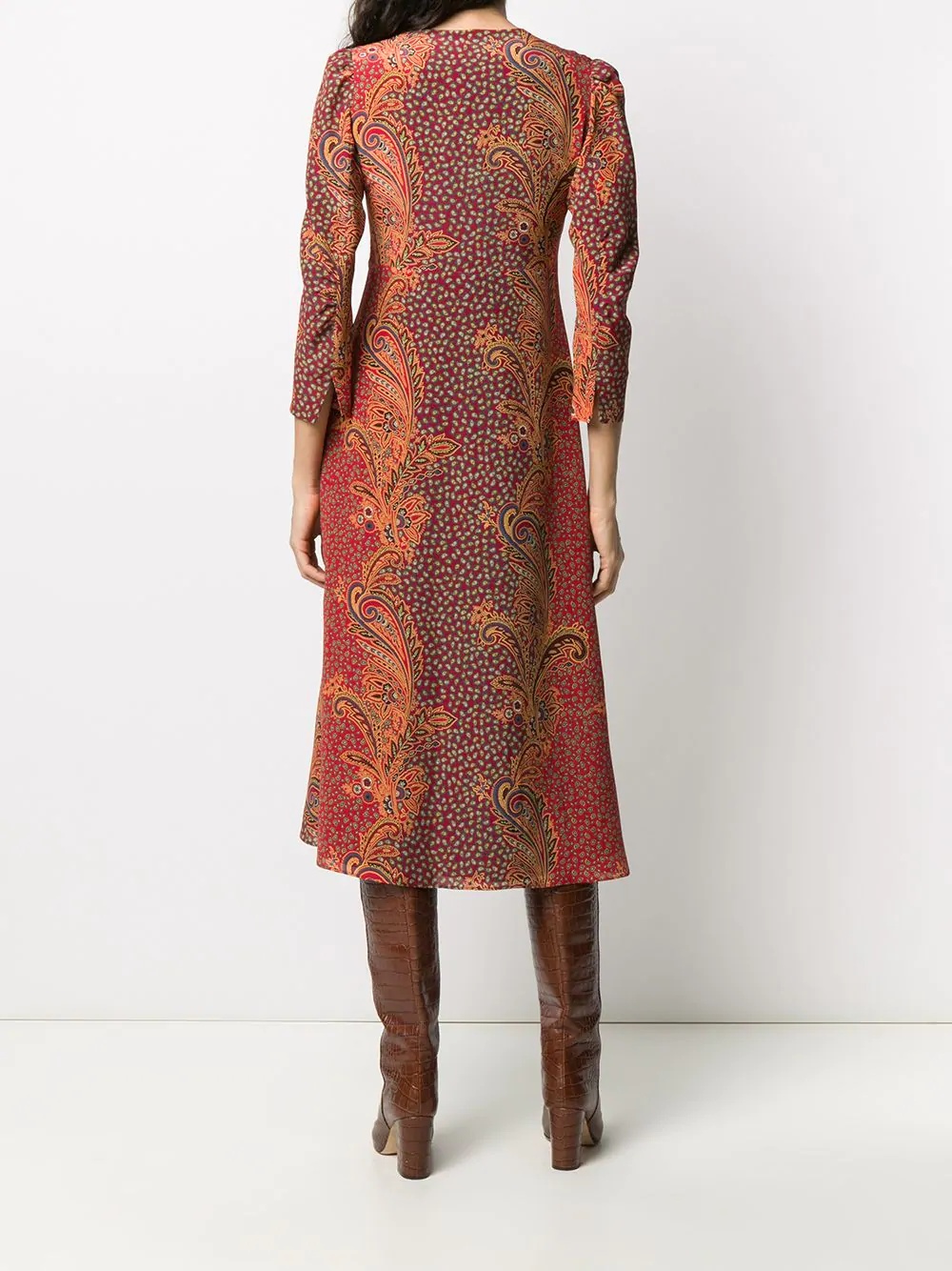 paisley print midi dress - 4