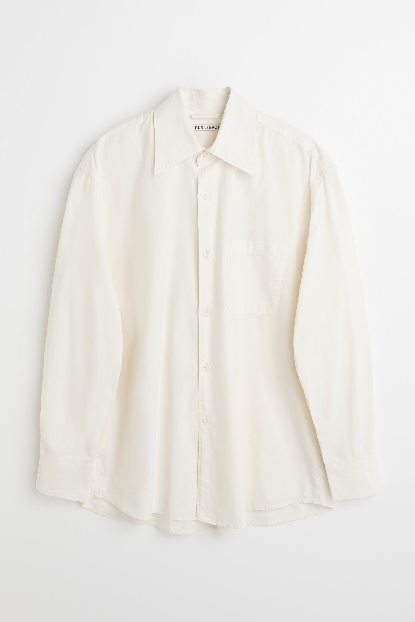 Above Shirt Jet Stream White Poplin - 1