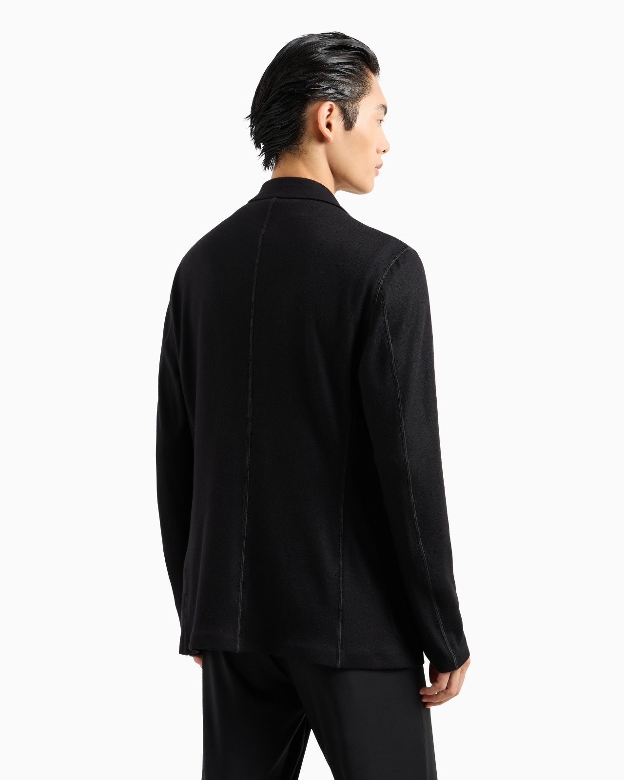 Icon double-breasted jacket in fulled cashmere interlock - 3