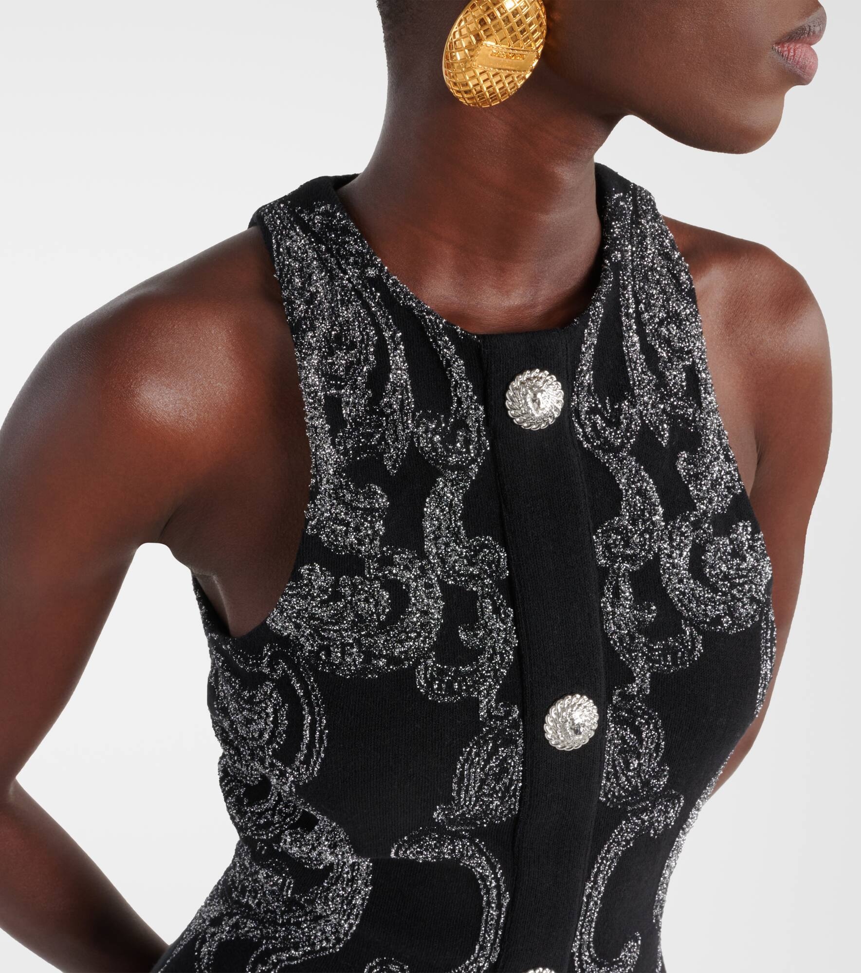 Paisley jacquard Lurex® minidress - 4