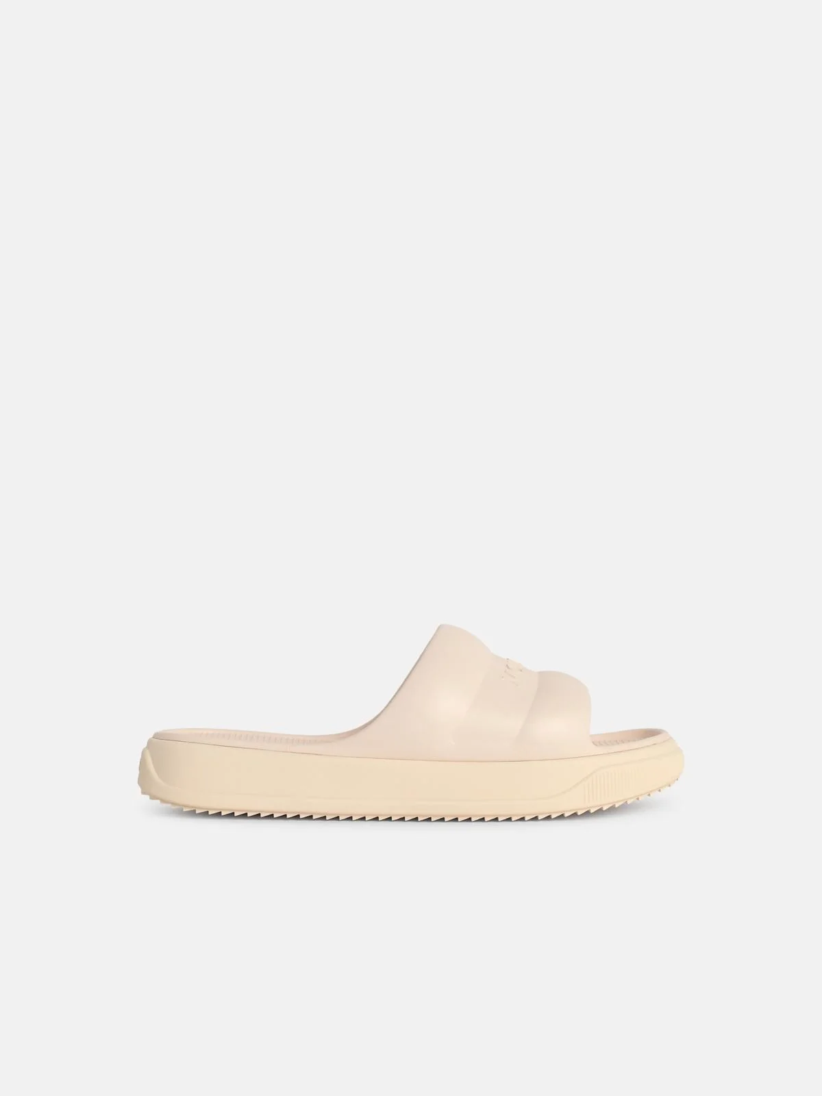 'MONCLER ALTIVE' IVORY WHITE RUBBER SLIDES - 1