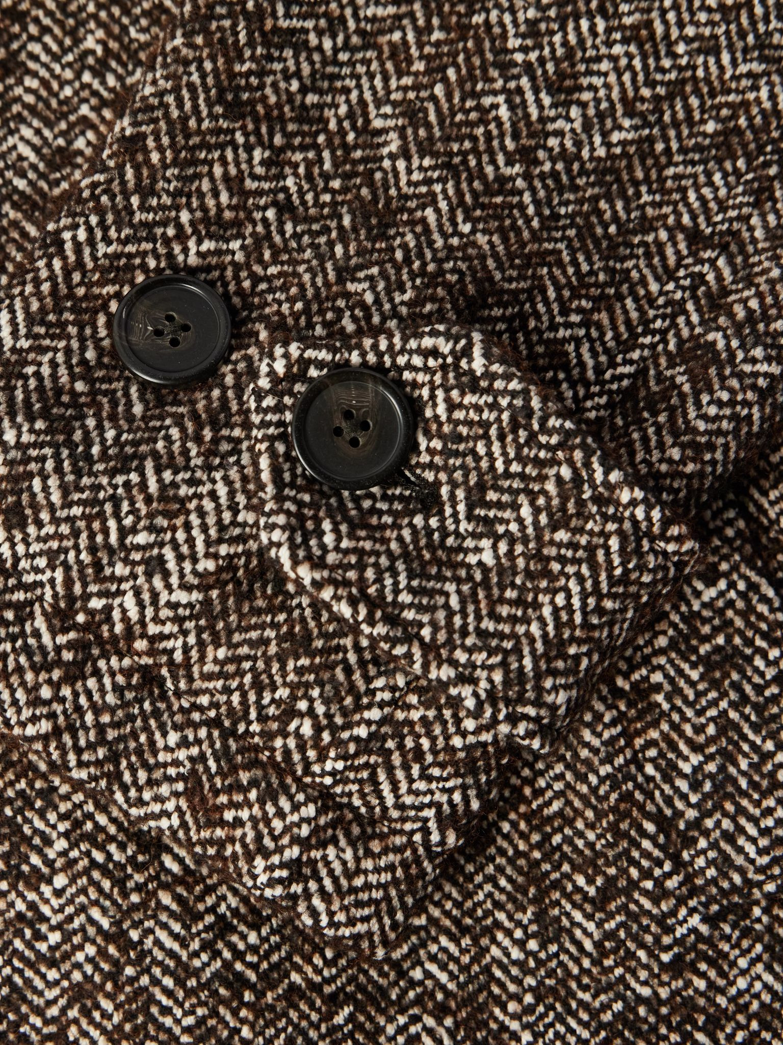 Hudson Herringbone Woven Coat Brown - 5