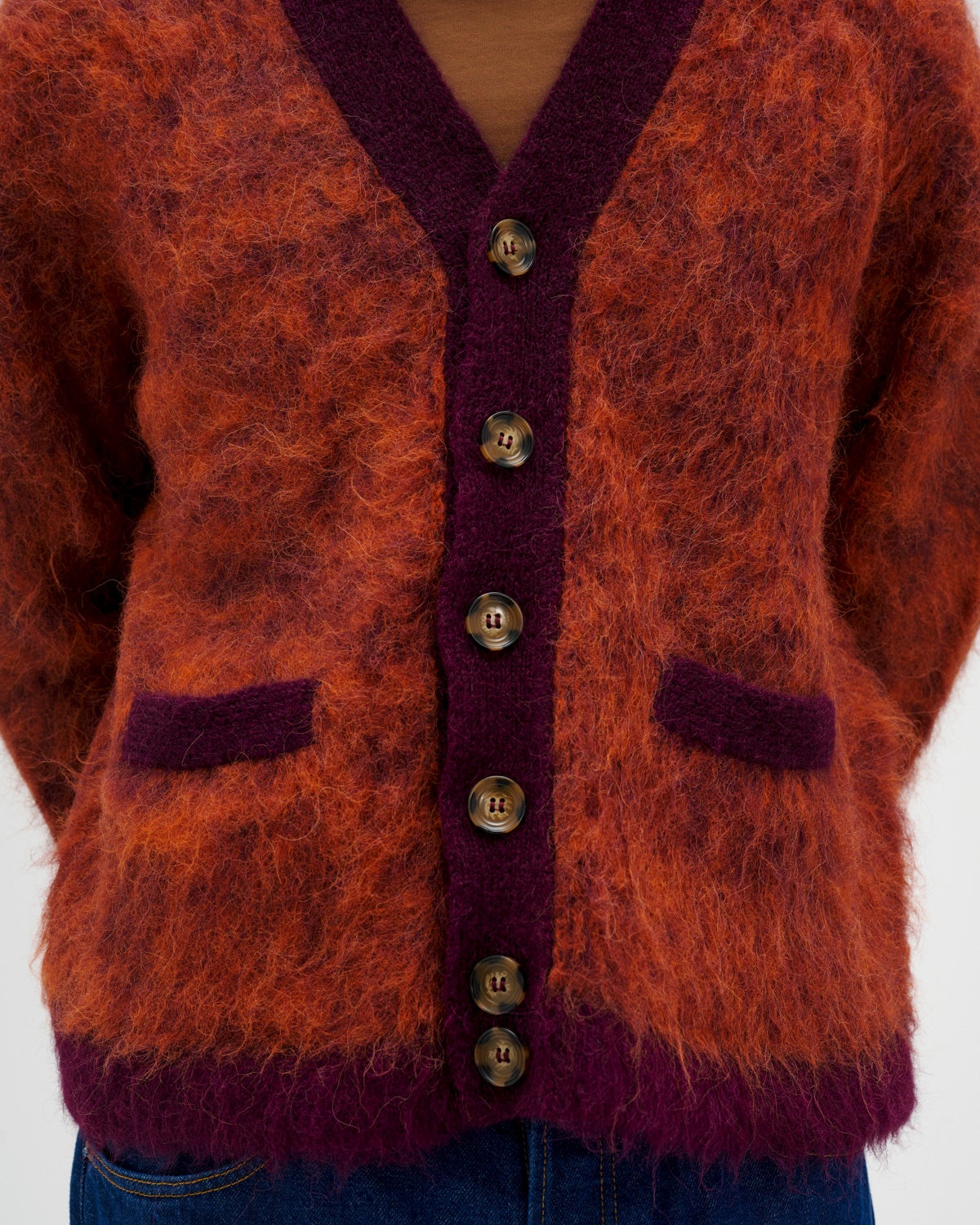 Marled Alpaca Cardigan - Purple - 6