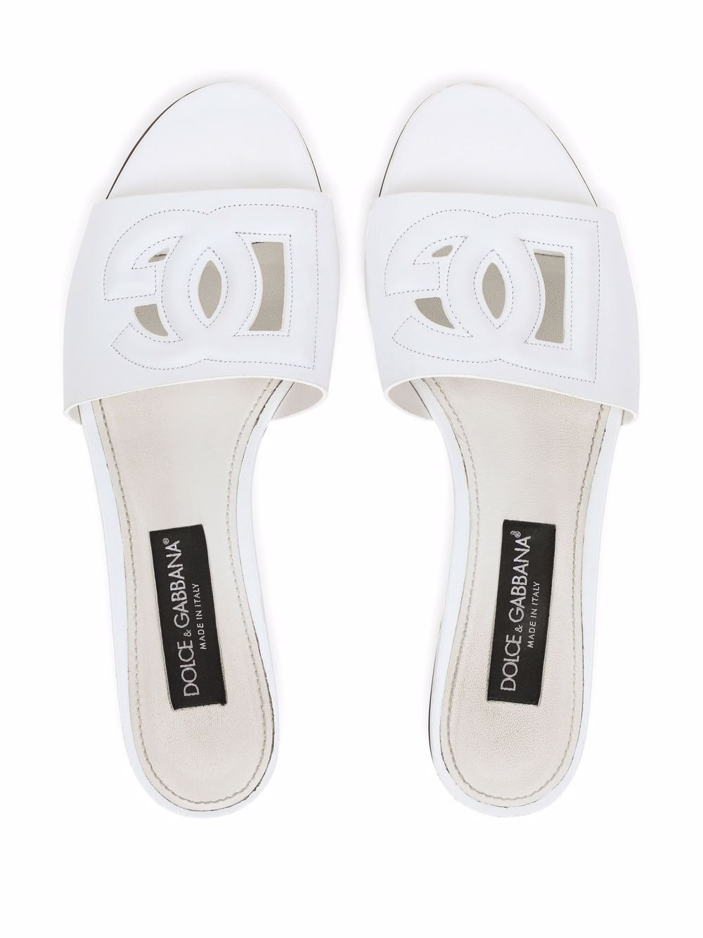 Dolce & Gabbana Women Dg Logo Leather Flat Sandals - 4