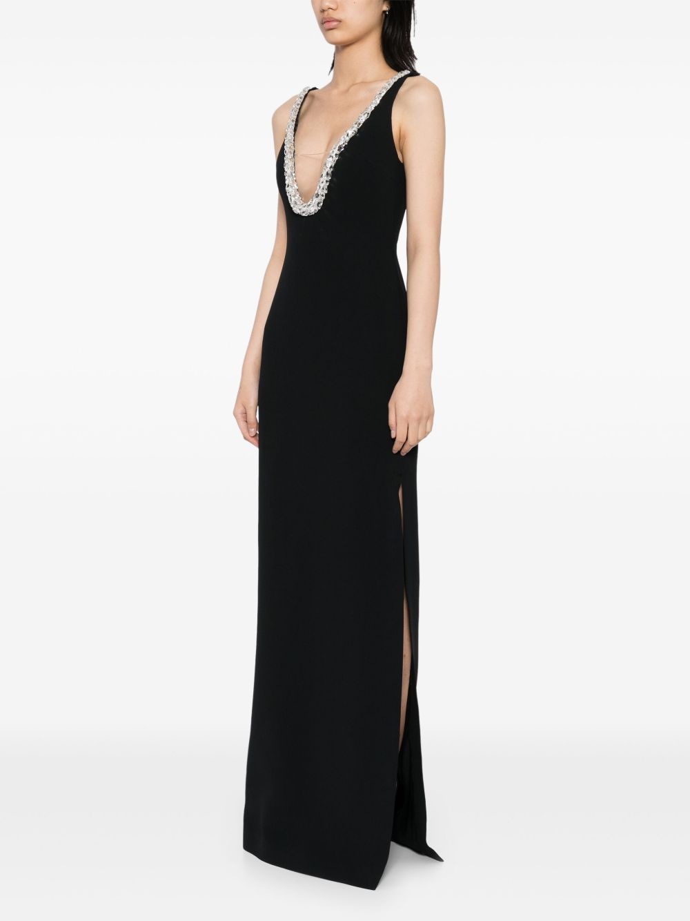 crystal neckline gown - 3