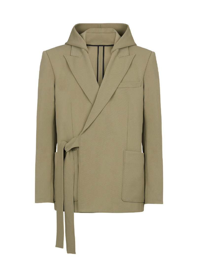 Asymmetrical cotton jacket with hood 1