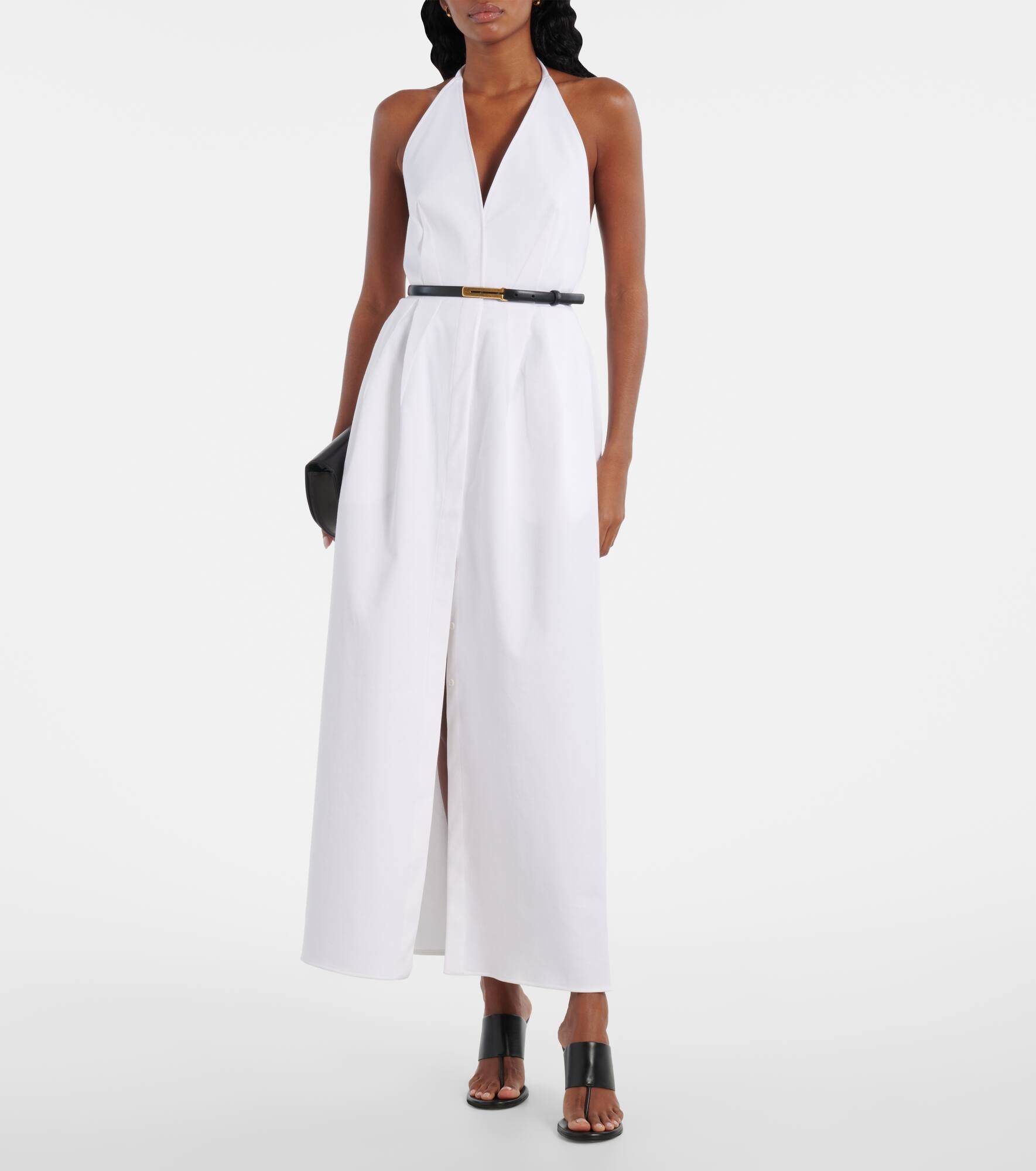 Cotton-blend gabardine maxi dress - 8