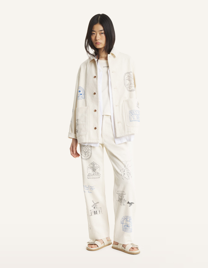 MAISON KITSUNE x KURO HANDWRITTEN POSTCARD WORK JACKET 6