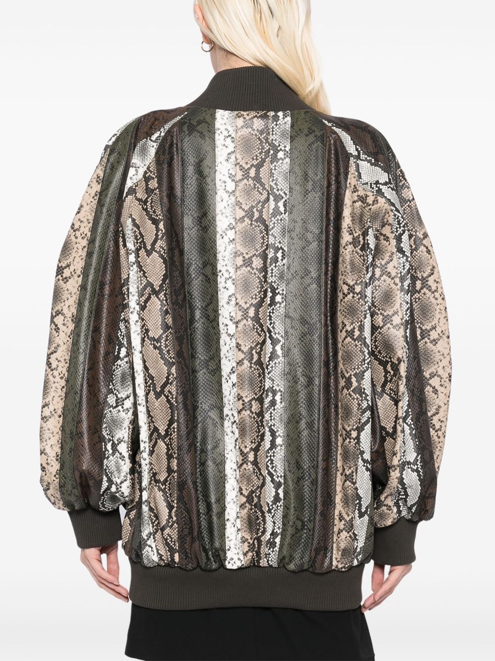 snake-embossed vegan bomber jacket - 4