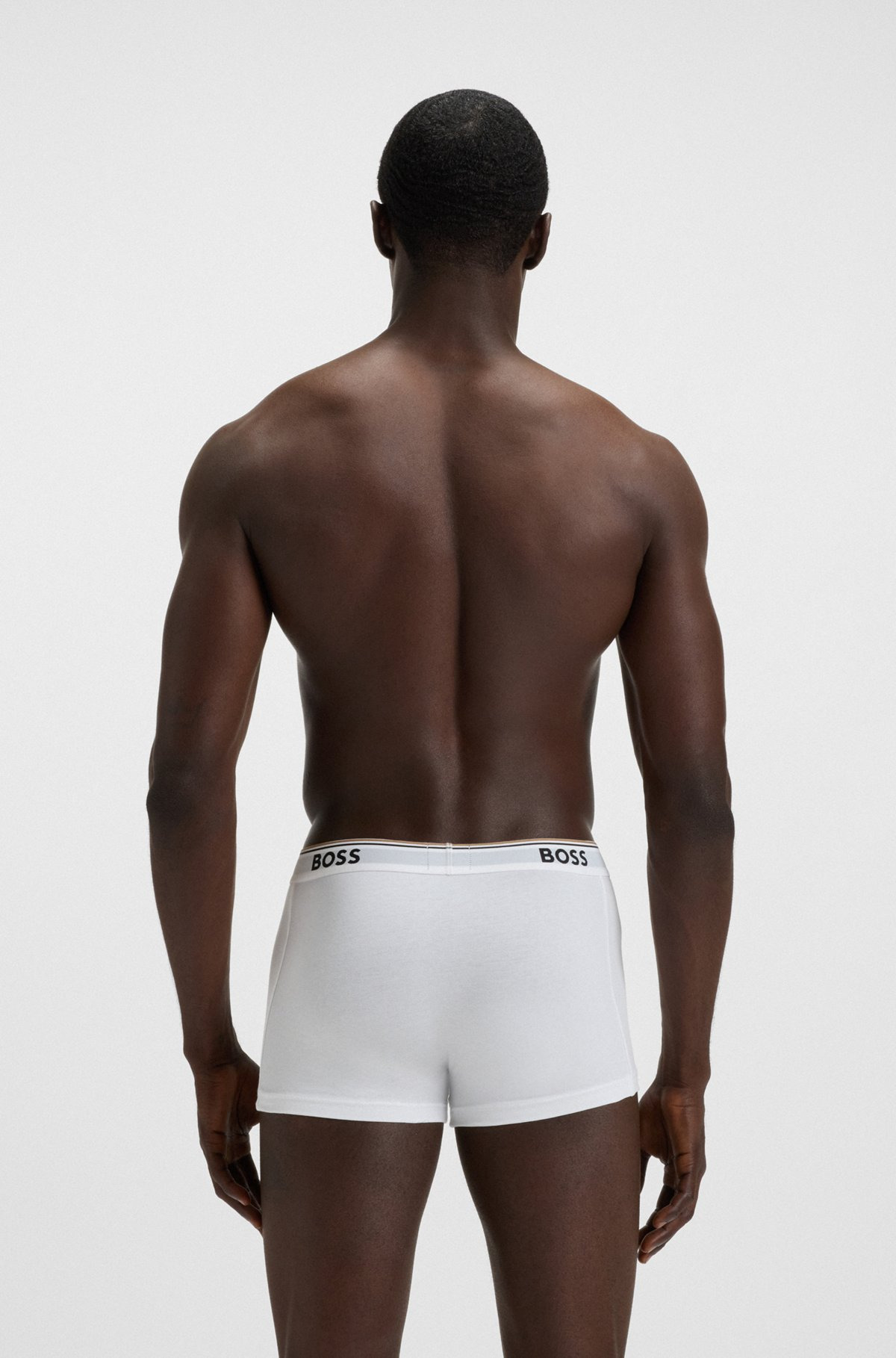 THREE-PACK OF STRETCH-COTTON TRUNKS WITH LOGO WAISTBANDS - 3