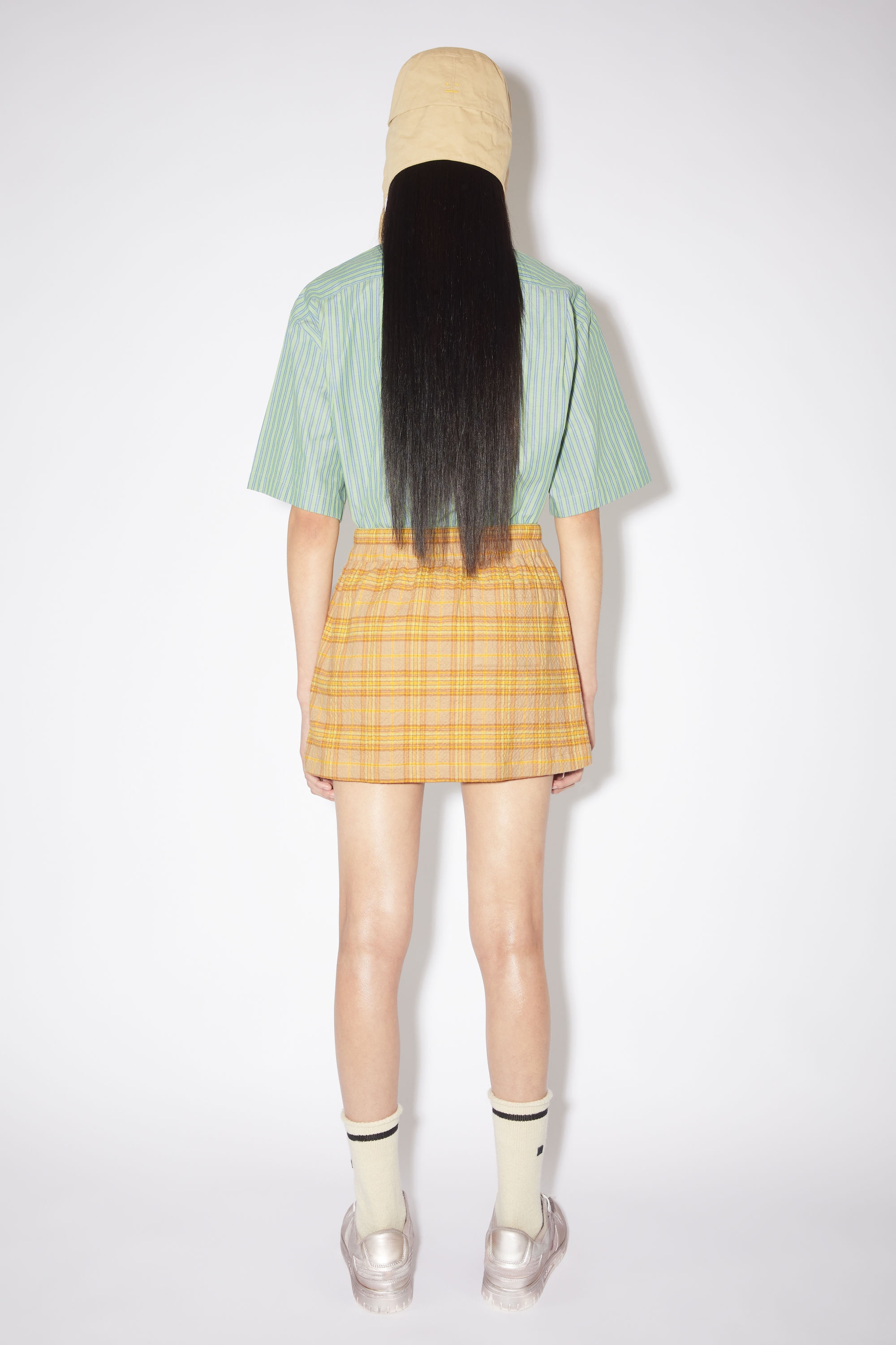 Check skirt - Brown/orange - 3