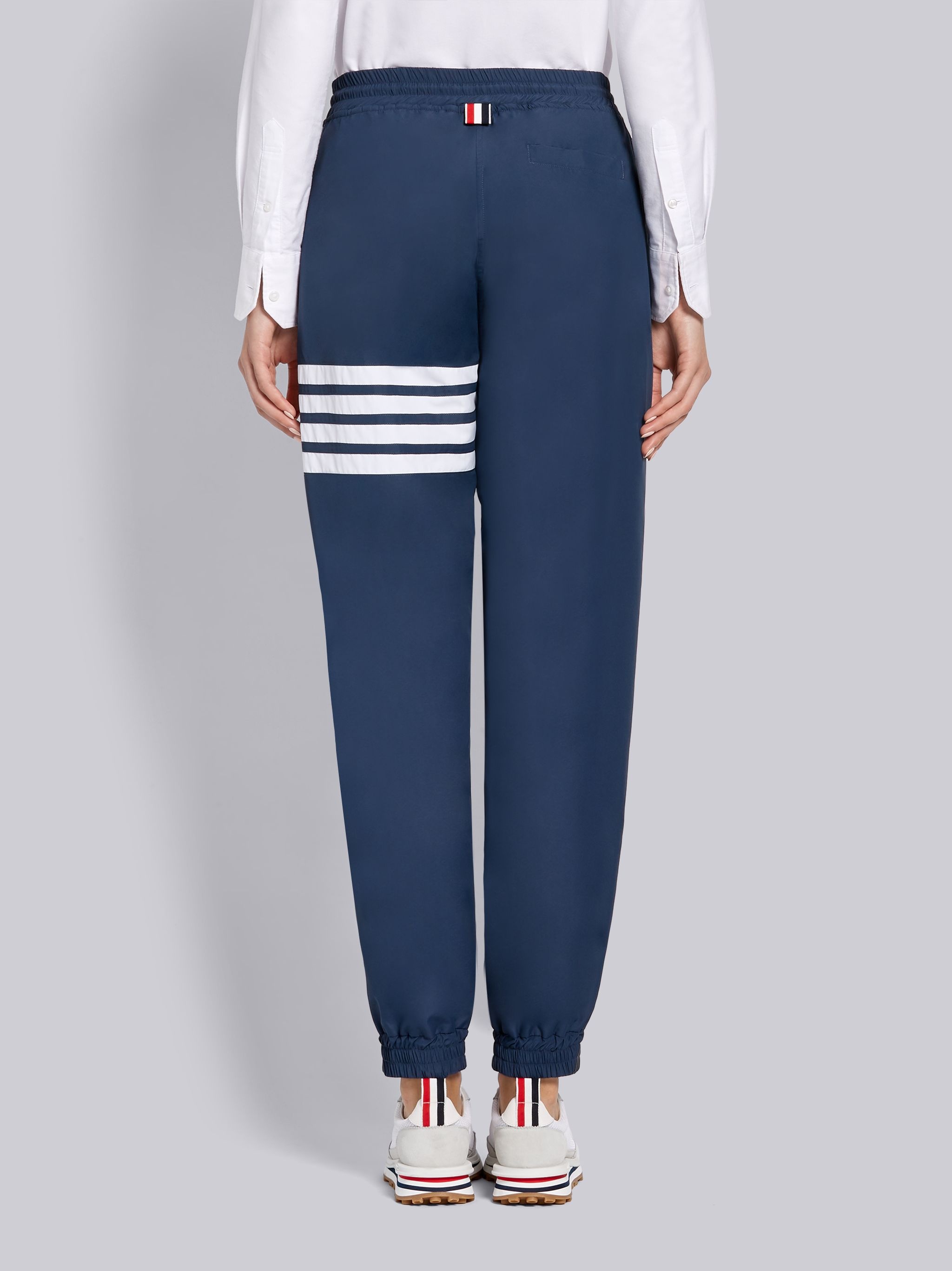 Navy Flyweight Check Track 4-Bar Trouser - 3