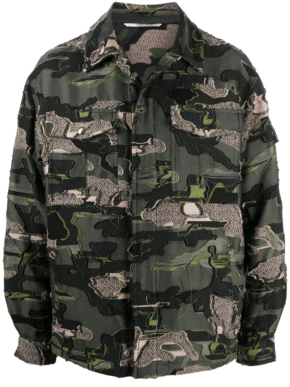 camouflage-embroidered jacket - 1