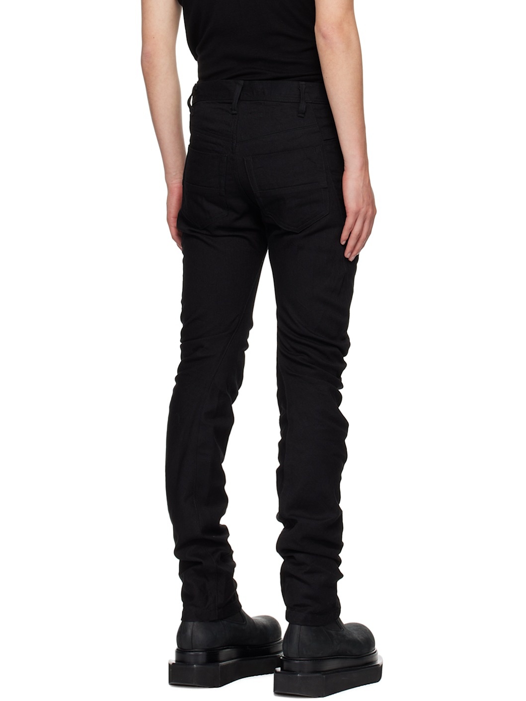 Black Indirect Skinny Jeans - 3