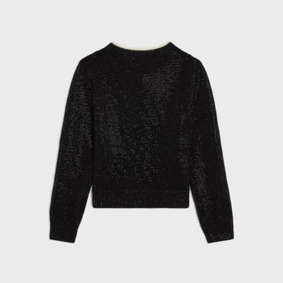 CELINE crew neck embroidered sweater with bow in alpaca outlook
