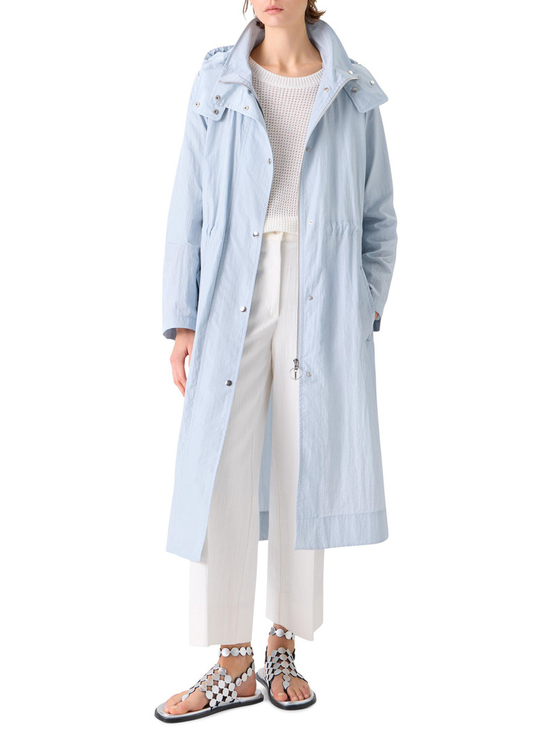 Women's Water Repellent Hooded Parka Coat - Sky Blue 3