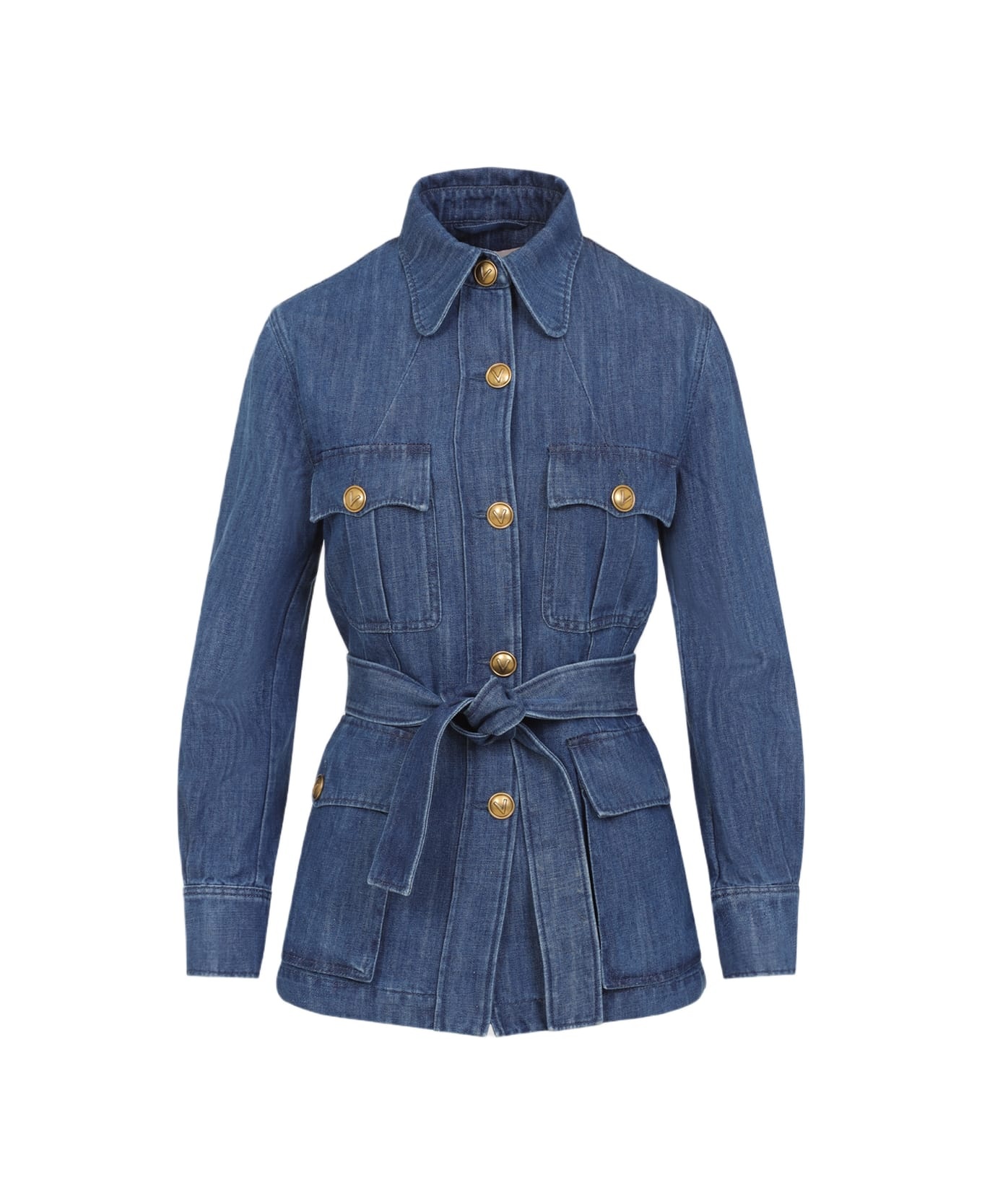 ジャケット Valentino Giacca Sahariana In Denim Valentino Sahariana Belted Waist Denim Jacket | italist