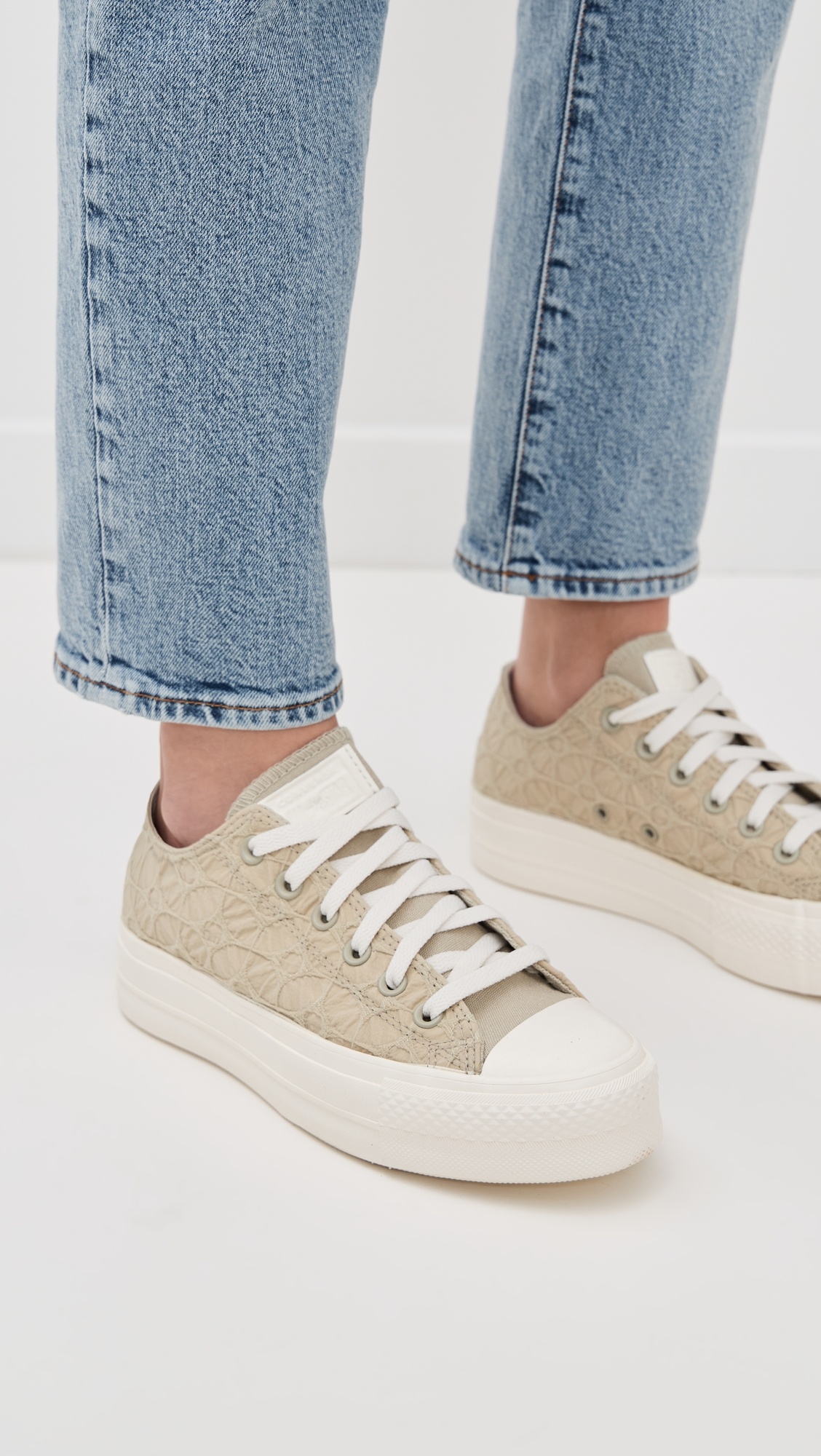 Chuck Taylor All Star Lift Platform Textured Material Sneakers - 2