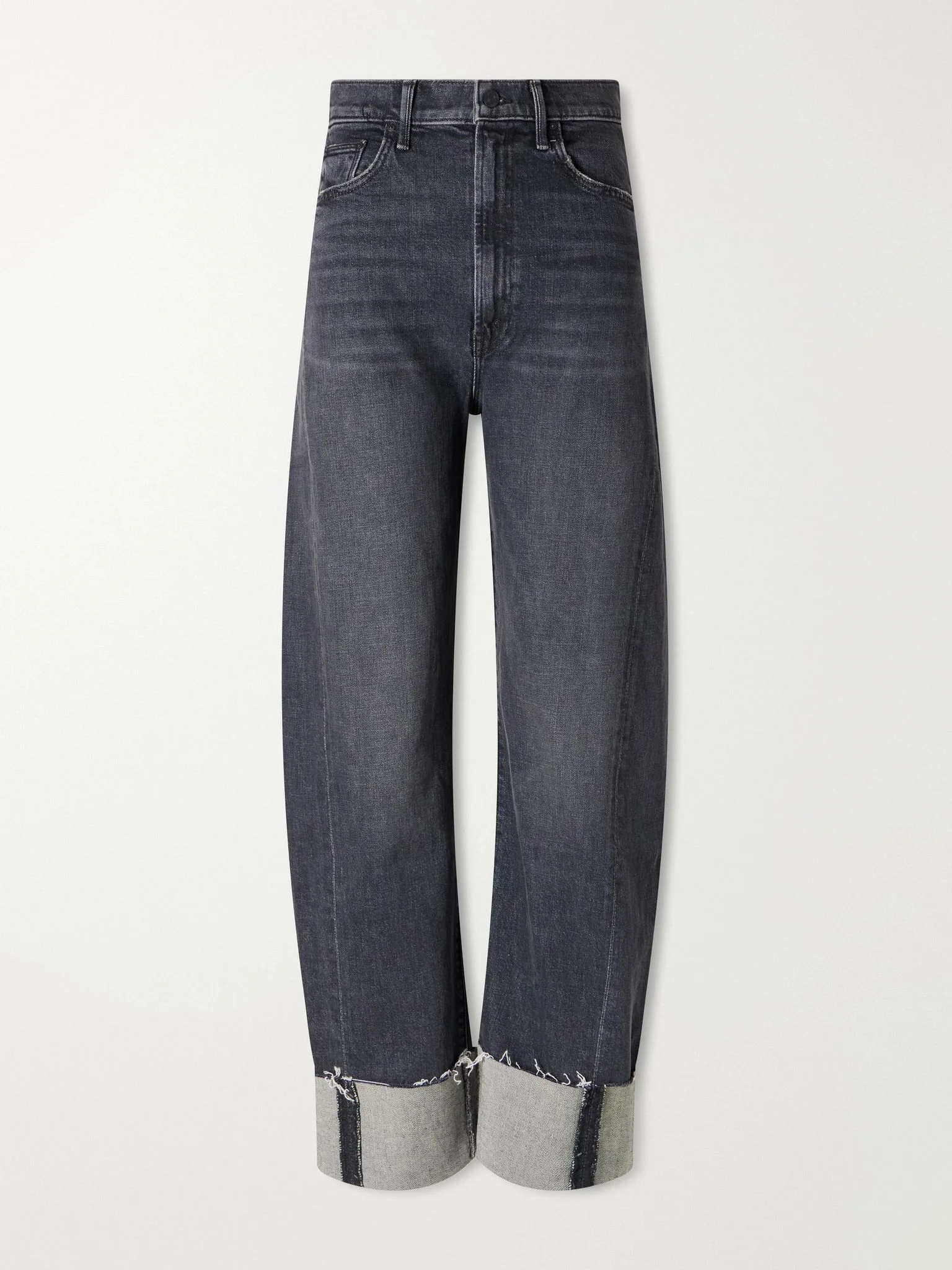 The Half Pipe Ankle Cuff Fray high-rise barrel-leg jeans Black - 1