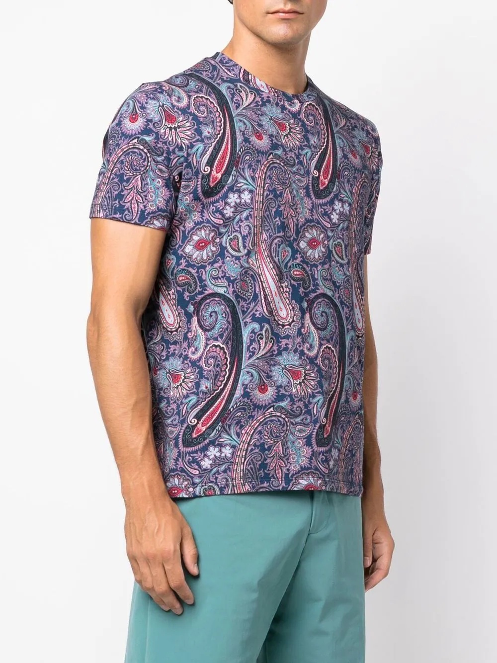 paisley crew-neck T-shirt - 3