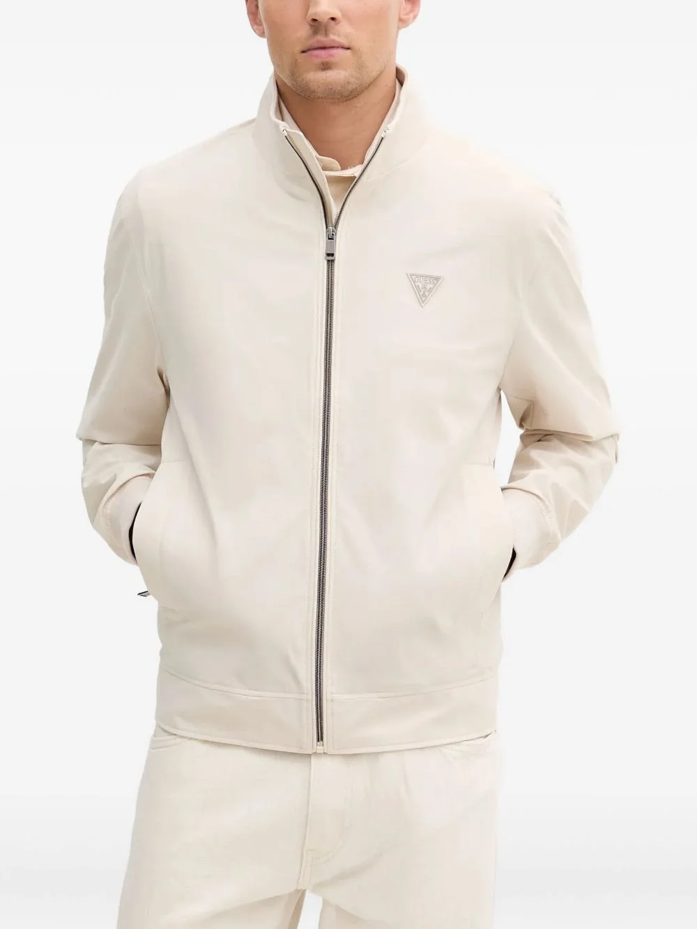 logo-plaque zip-front jacket - 1