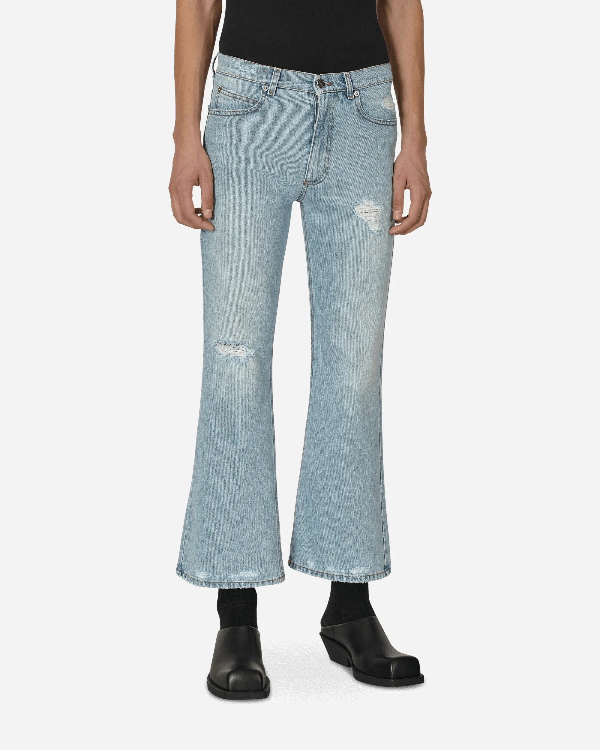 Distressed Denim Pants Blue - 1