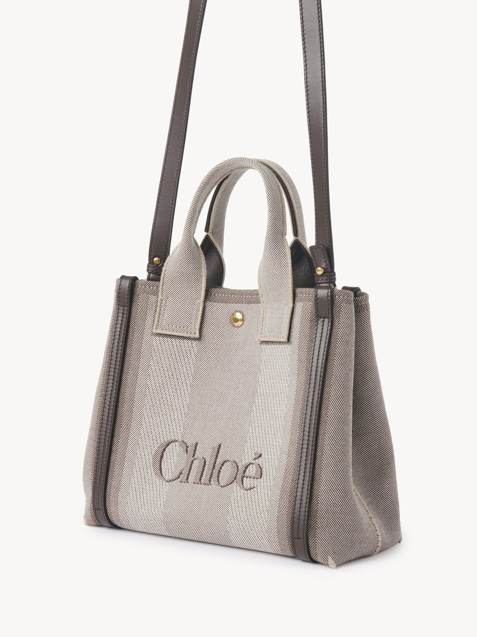SMALL CHLOÉ CARRY TOTE BAG IN CANVAS - 3