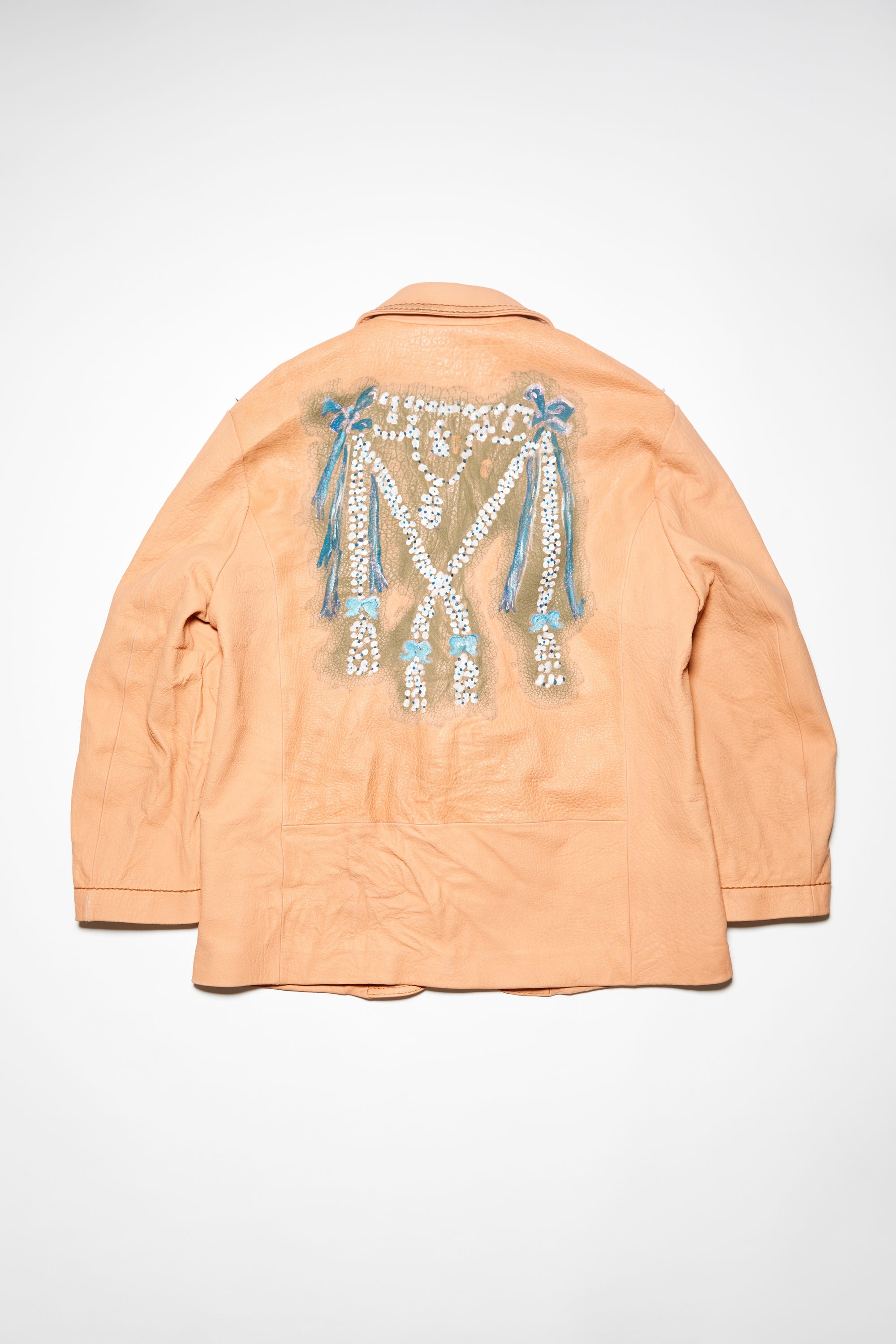 Printed leather jacket - Ecru beige - 9