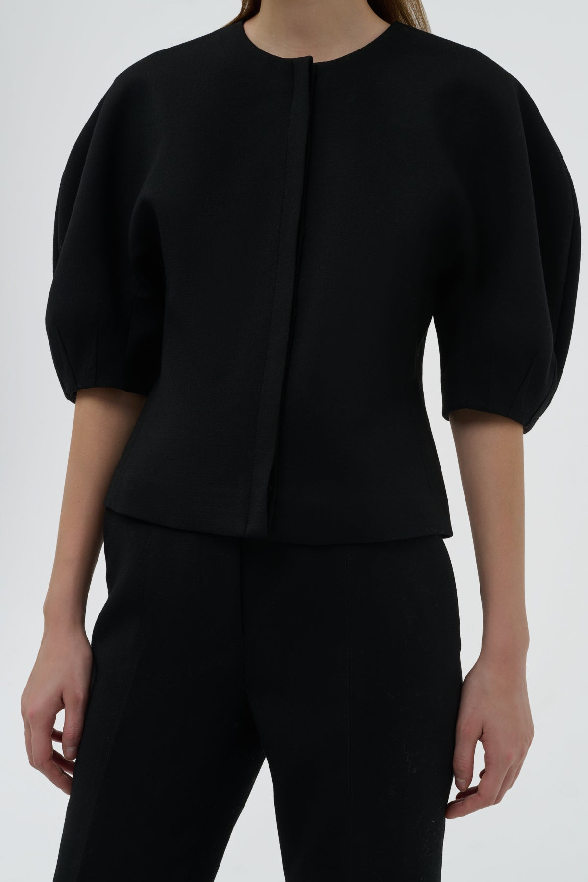 Waverly Top in Black Recycled Wool - 5