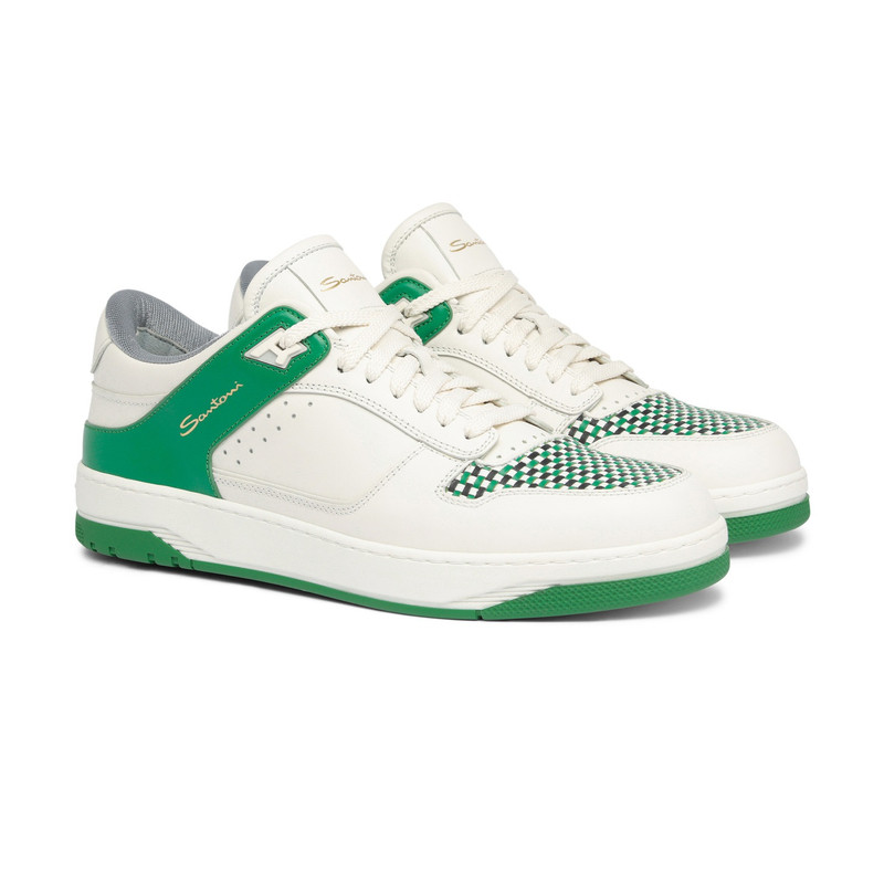 Men's white and green leather Sneak-Air sneaker 3