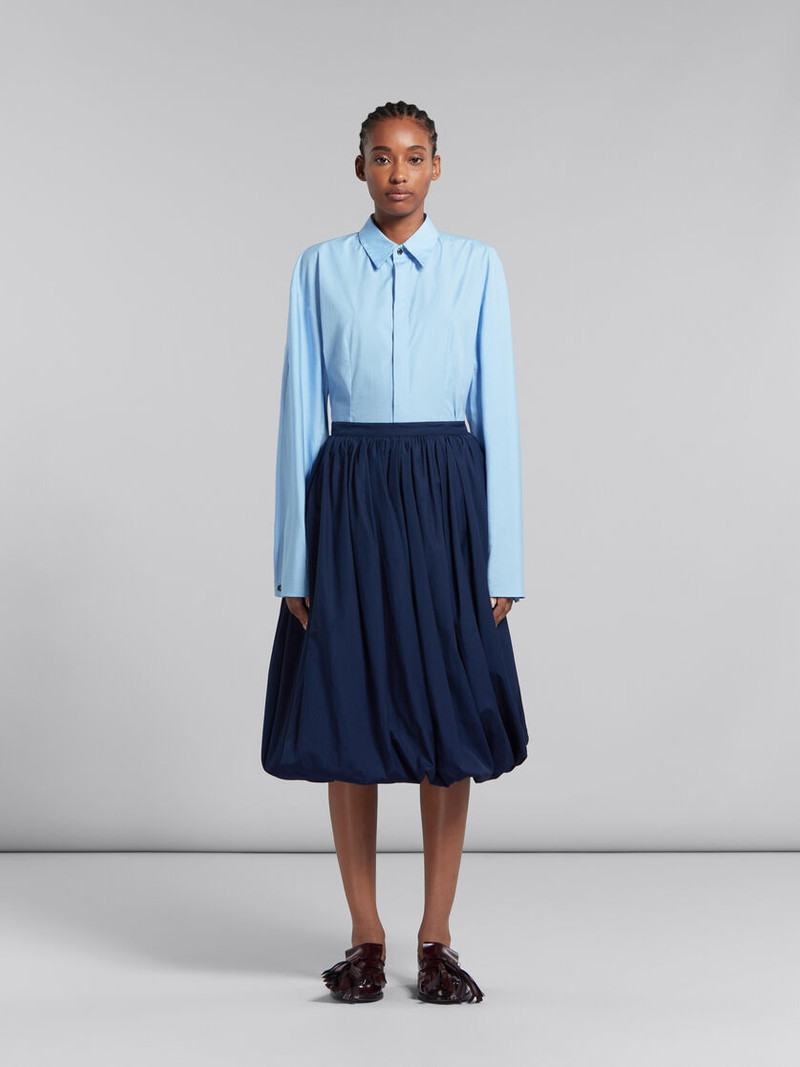 Marni DEEP BLUE BIO POPLIN BALLOON MIDI SKIRT outlook