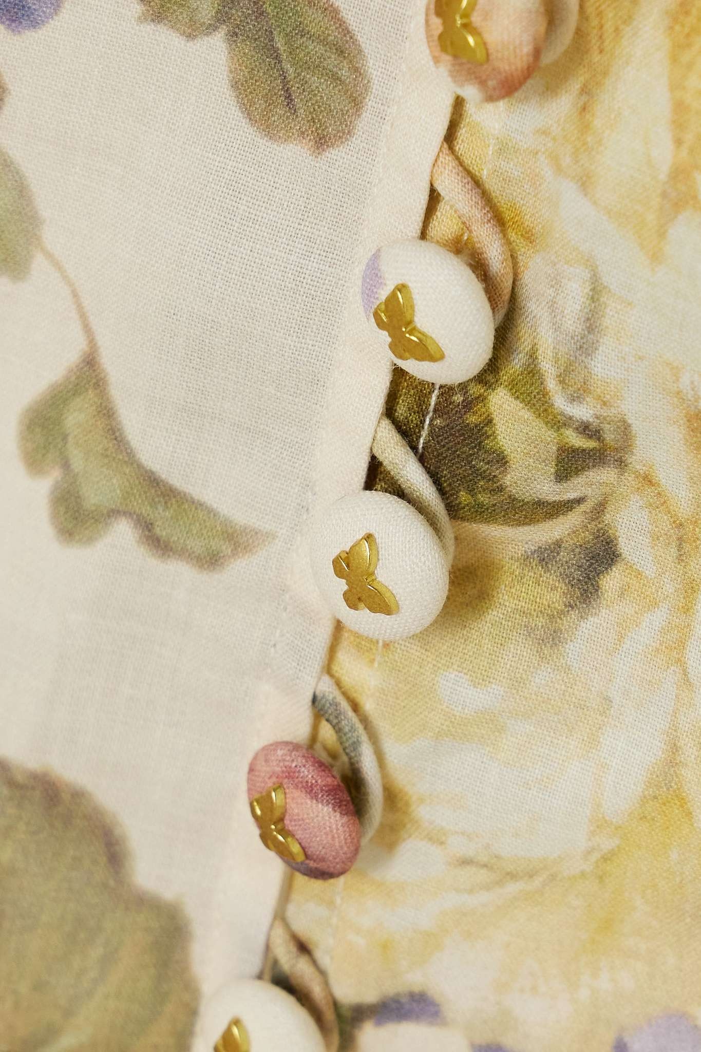 Embellished floral-print ramie-voile blouse - 5