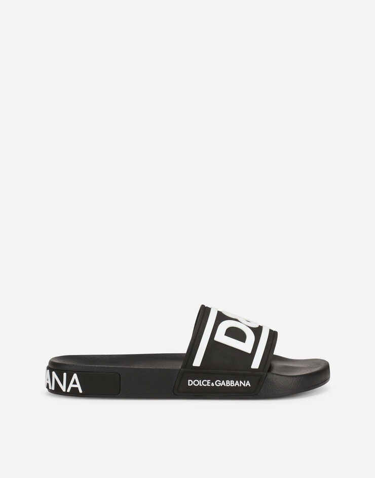 Rubber beachwear sliders with DG logo - 1