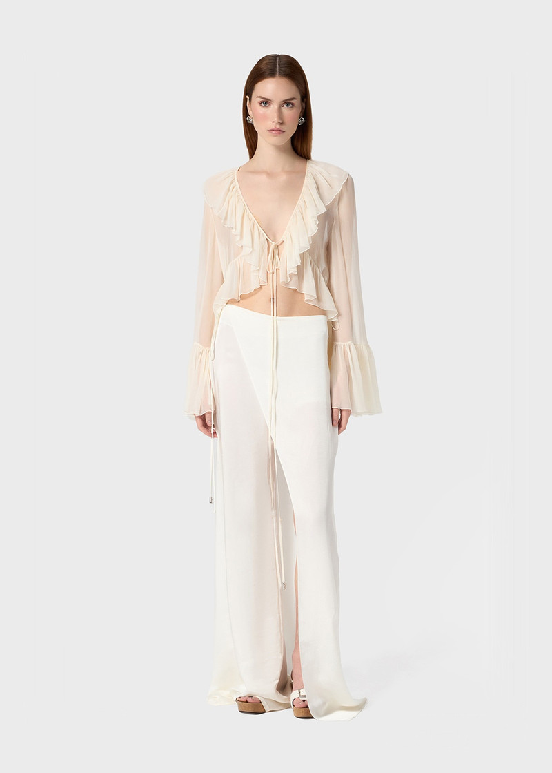 Blumarine PAREO-STYLE PANTS IN TWILL outlook