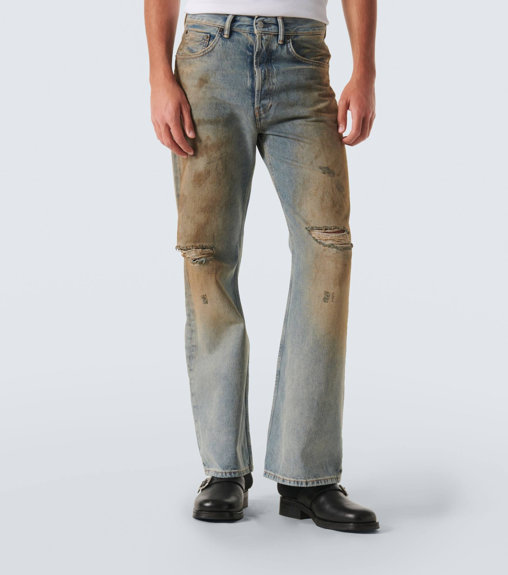 2021M distressed wide-leg jeans - 3