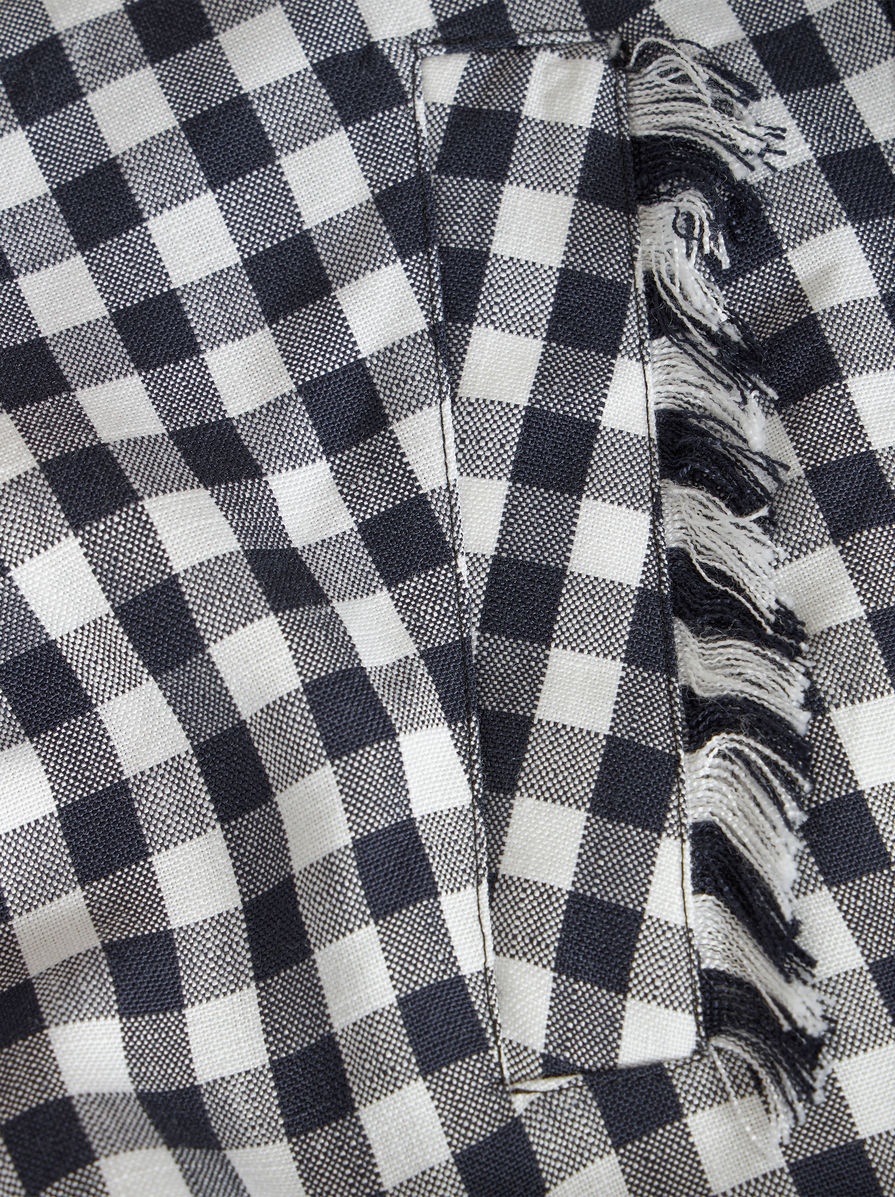 GINGHAM FABRIC WRAP SKIRT - 7
