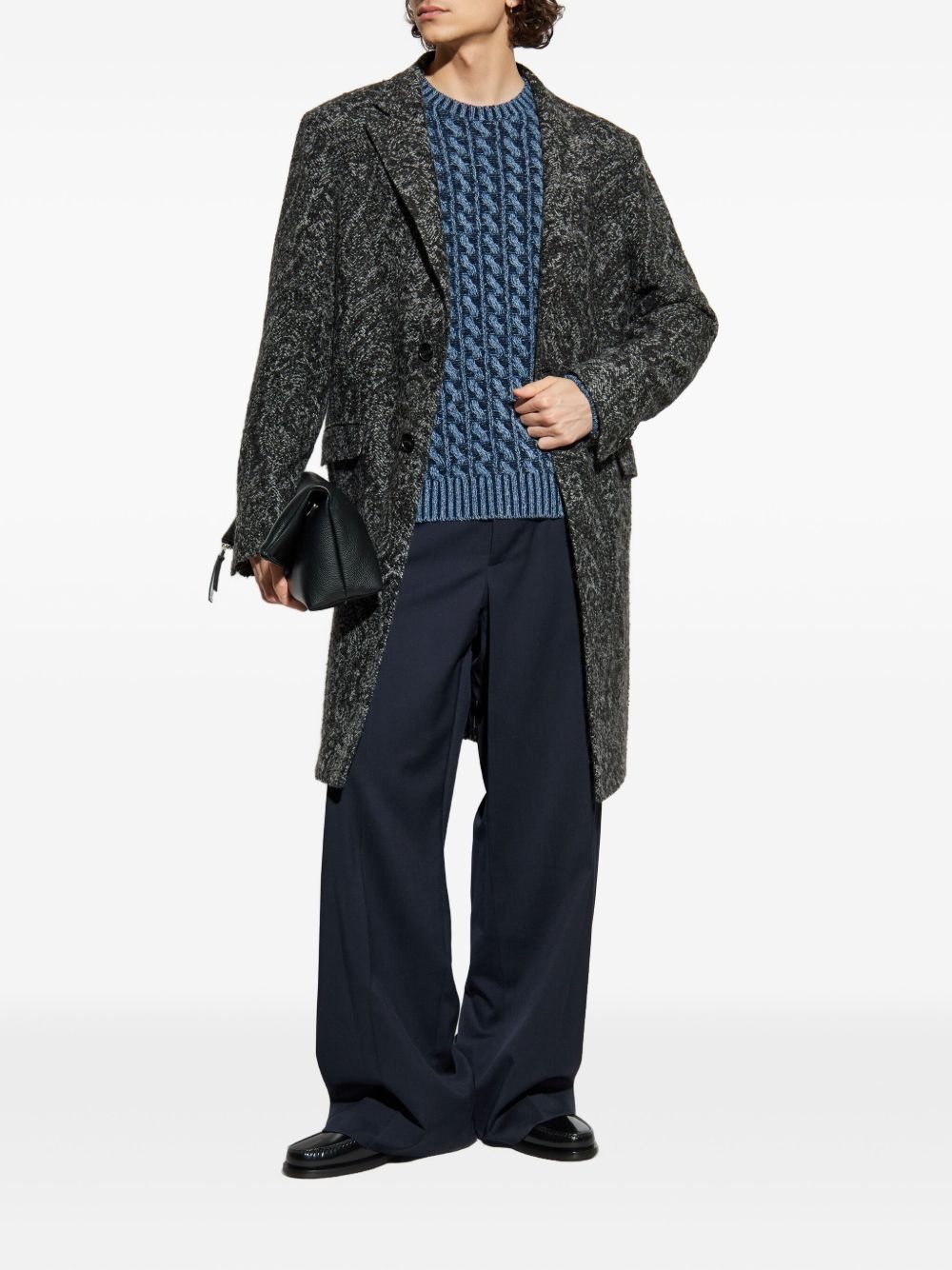paisley-patterned long coat - 2