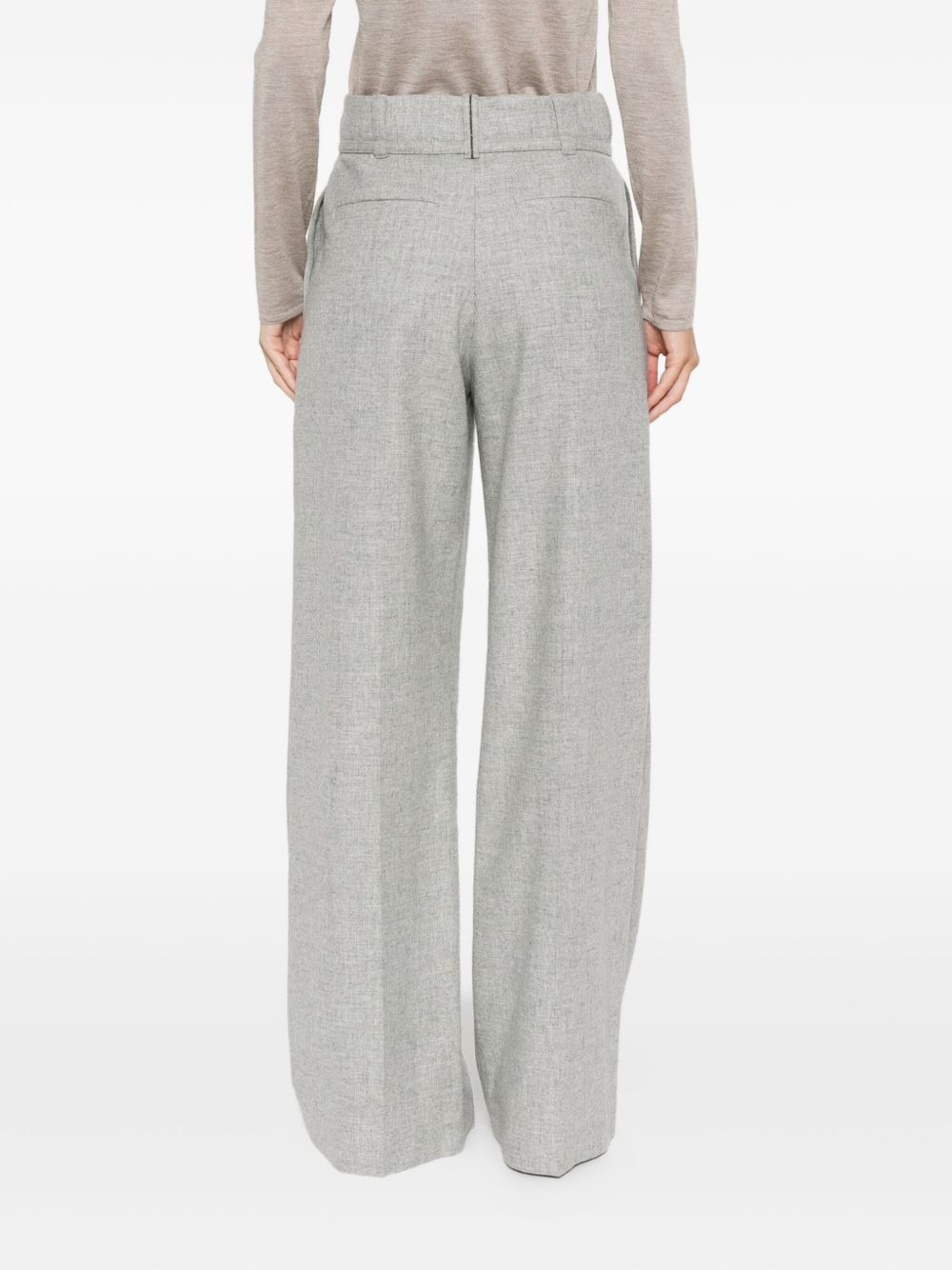 pleated belted trousers - 4