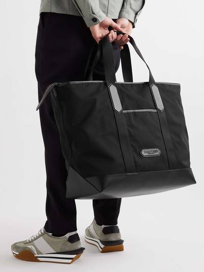 TOM FORD Leather-Trimmed Recycled Nylon Tote Bag outlook