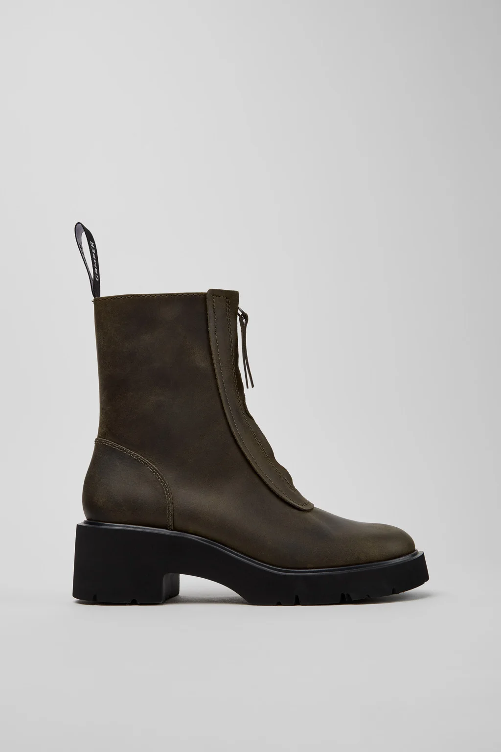 Milah Green Nubuck Ankle Boots for Women. - 1