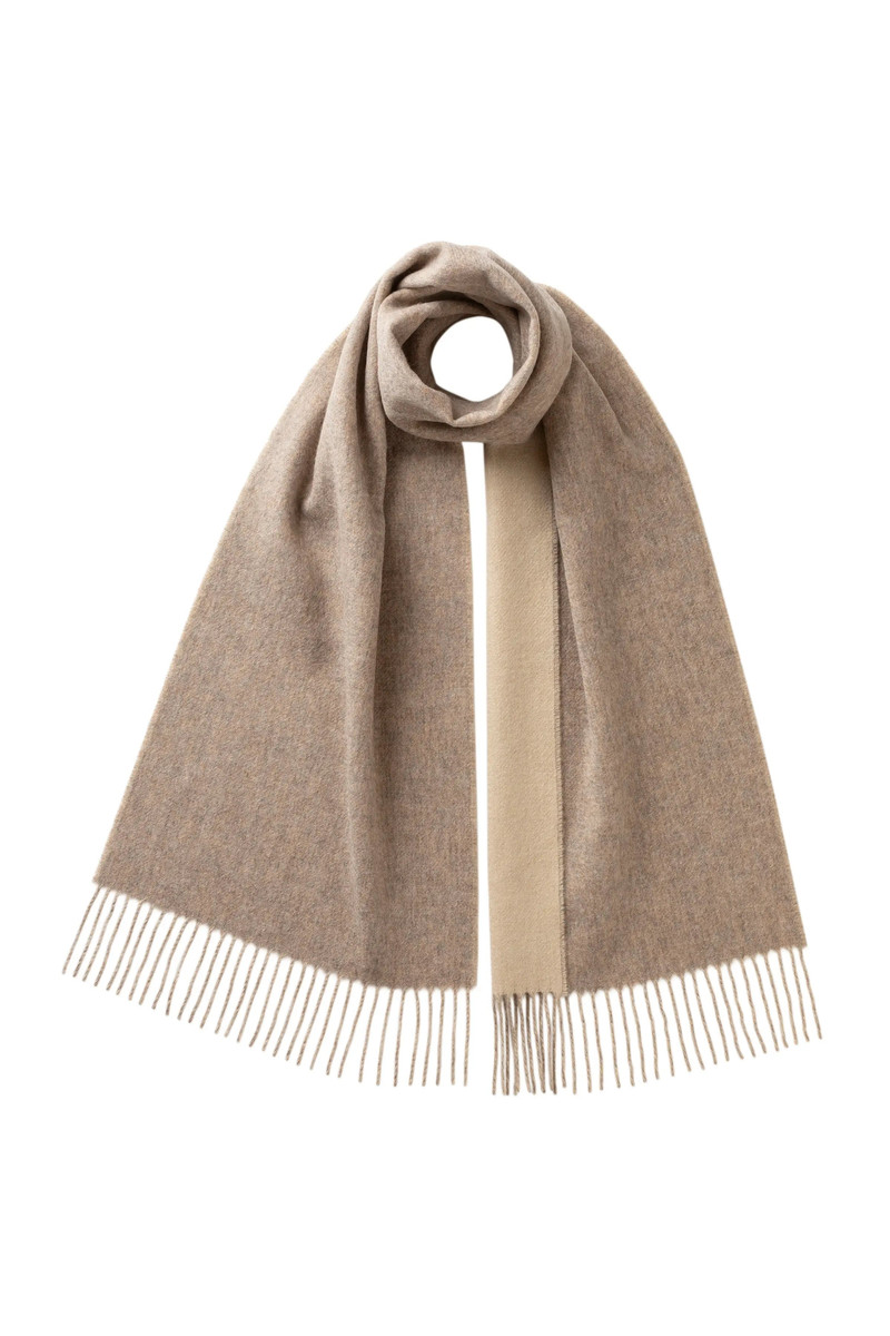 Contrast Reversible Natural Cashmere Scarf 1