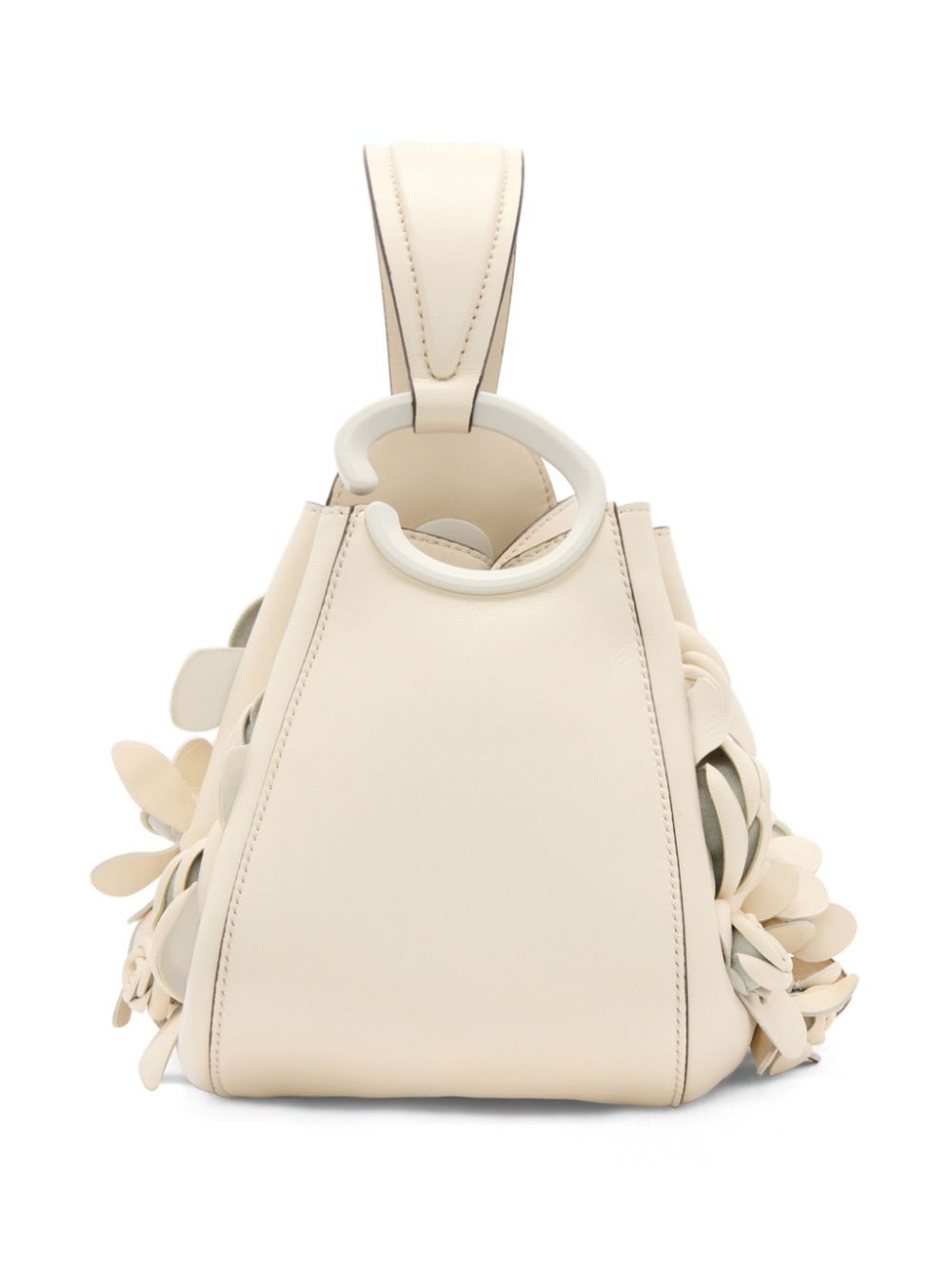O Handle floral-appliqué bag - 2